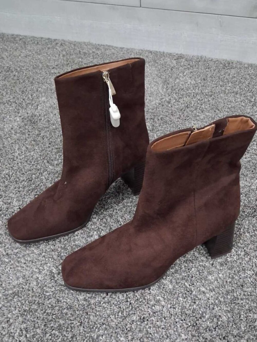 Nordstrom Normandy Block Heel Booties – Chocolate Brown – Size 12M (NWT)